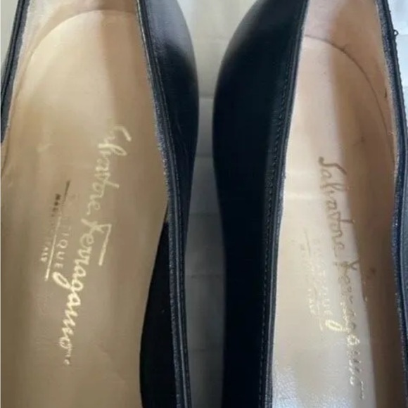 salvatore ferragamo kitten small heel with bow 7narrow Italy so darn cute carla - Picture 5 of 11